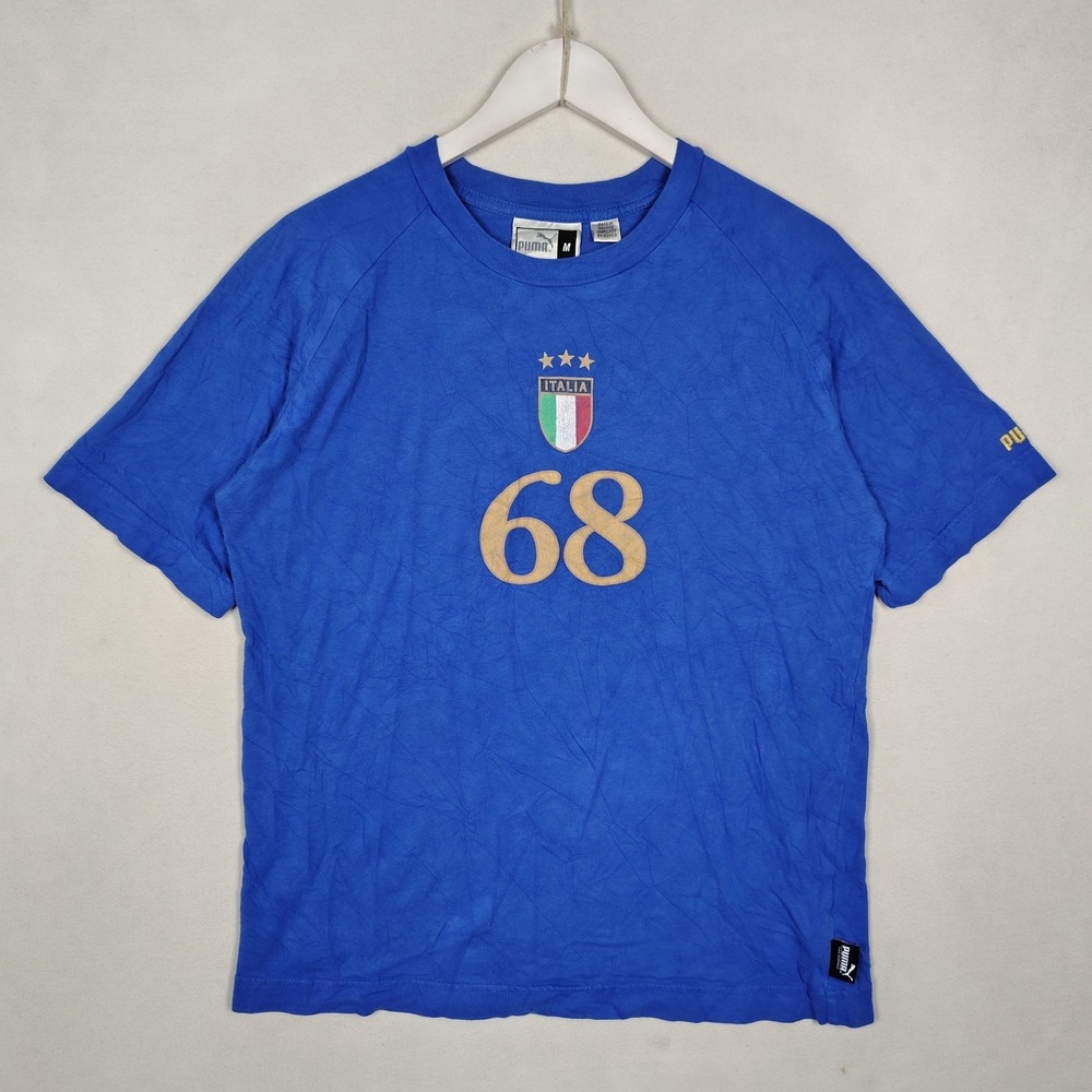 Puma Italia 68 Neil Barrett T-Shirt Blue Mens Medium Italy Soccer Football Tee